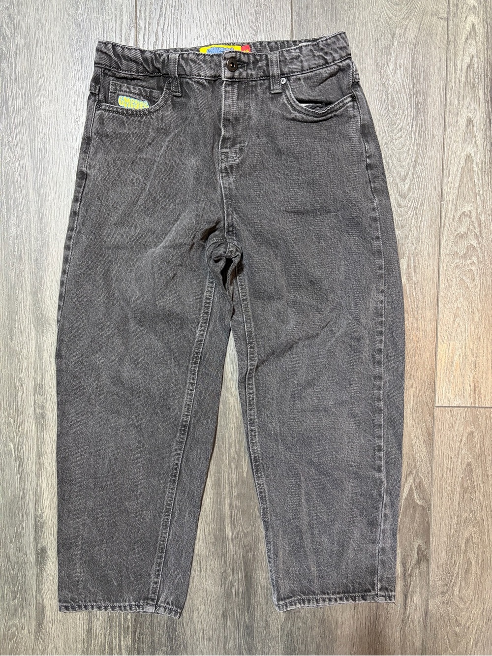 Empyre Straight Leg Baggy Skate Gray Jeans Drawstring Kids 25X24
